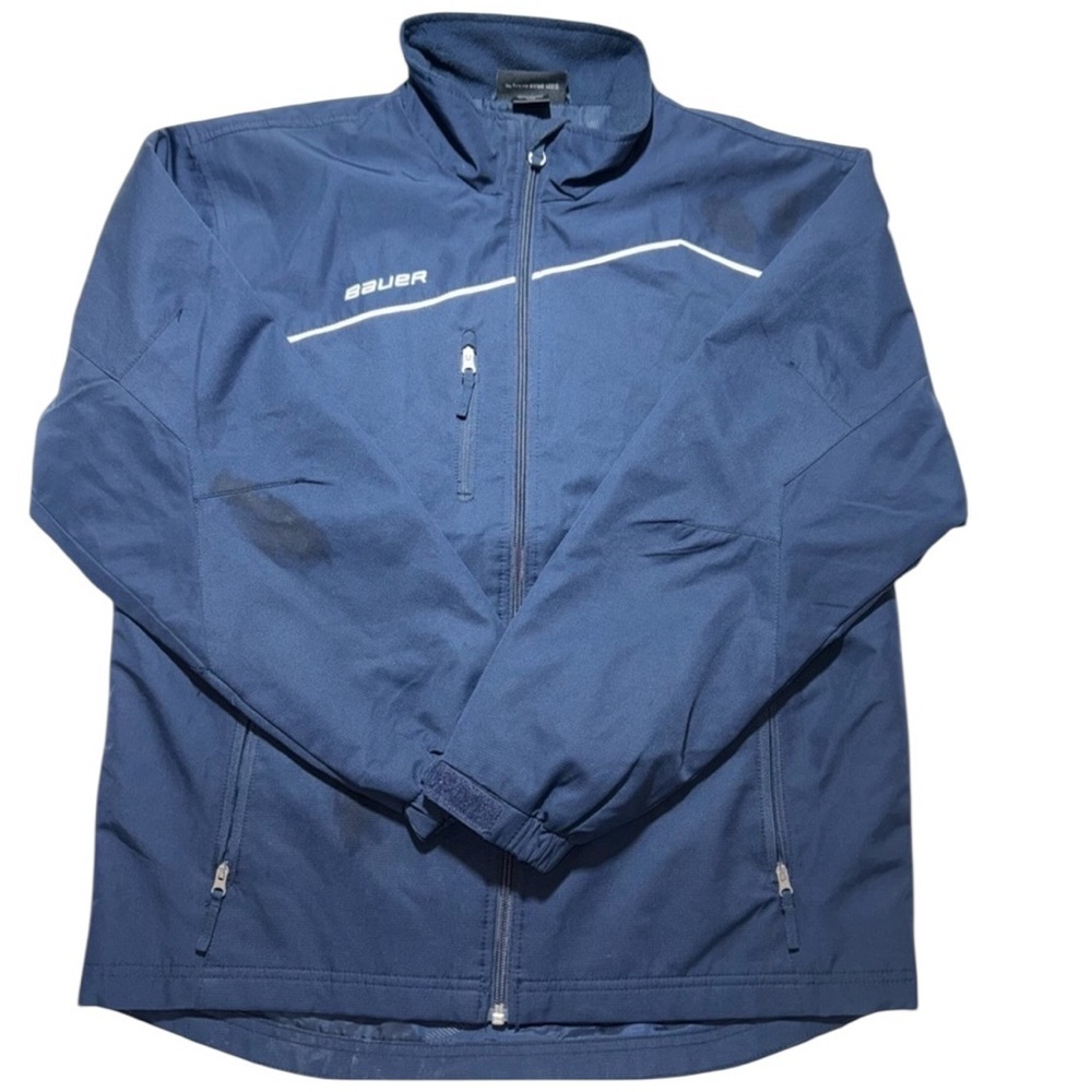 Bauer Youth Large Hockey Warm Up Jacket Full Zip Blue Team